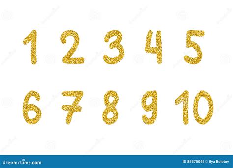 Printable Gold Glitter Numbers