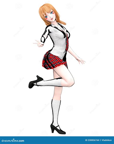 3d Comics Cosplay Anime Girl Stock Illustration Illustration Of Isolated Pretty 230856744