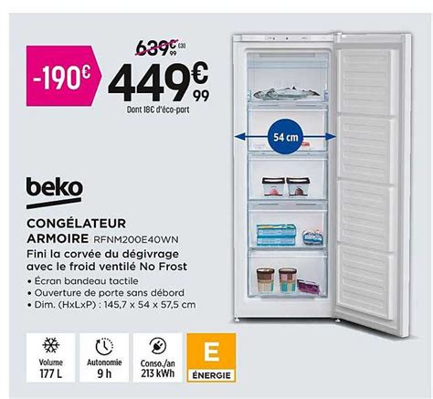 Promo Congélateur Armoire Beko chez Pulsat iCatalogue fr