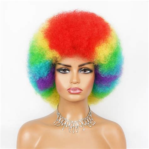 Soft 70s Afro Wig For Women Rainbow Afro Kinky Curly Hair