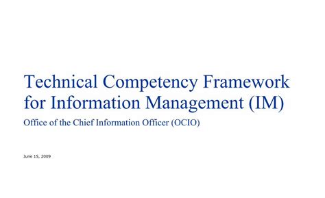 Pdf Technical Competency Framework For Information Management