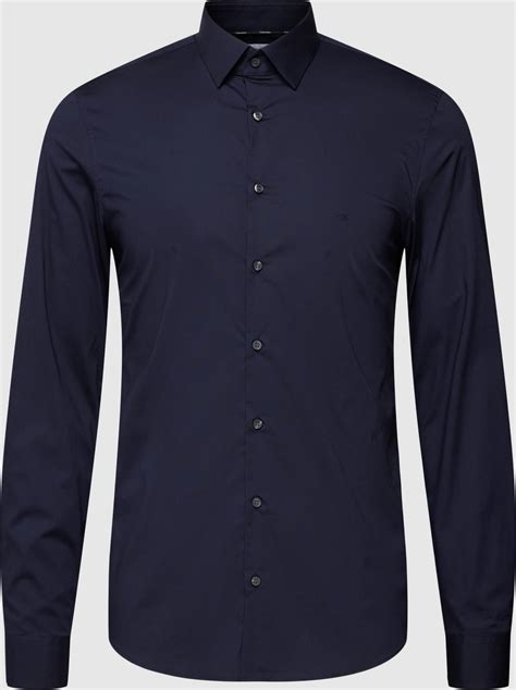 Calvin Klein Slim Poplin Dress Shirt Blue • Pris