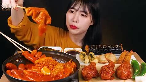 Asmr Mukbang 직접 만든 떡볶이 양념치킨 김밥 먹방 레시피 Fried Chicken And Tteokbokki