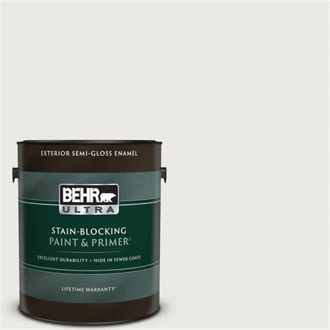 BEHR ULTRA 1 Gal MQ3 32 Cameo White Semi Gloss Enamel Exterior Paint