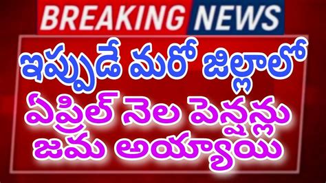 ఇప్పుడే మరో జిల్లాలో ఏప్రిల్ నెల పెన్షన్లు జమ అయ్యాయి Youtube