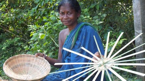 Primitive Bamboo Basket Weaving By Woman Part Youtube