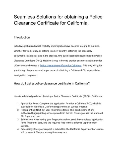 PPT Seamless Solutions For Obtaining A Police Clearance Certificate