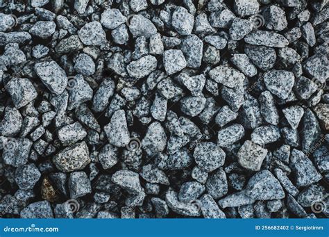 Rock Texture Background Gray Granite Gravel From Rubble Stock Photo