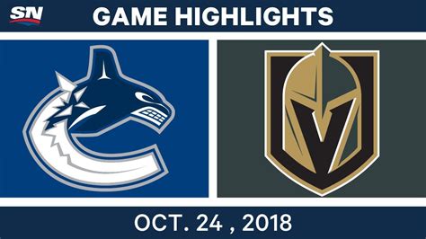 NHL Highlights Canucks Vs Golden Knights Oct 24 2018 YouTube