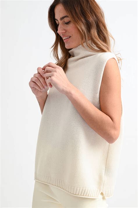 Lisa Yang Cashmere Strick Pullunder Tova In Creme Gruener At