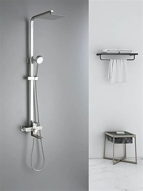 KEVE In Stainless Steel Hot And Cold Shower Set For Bathroom Rainshower Set With Faucet