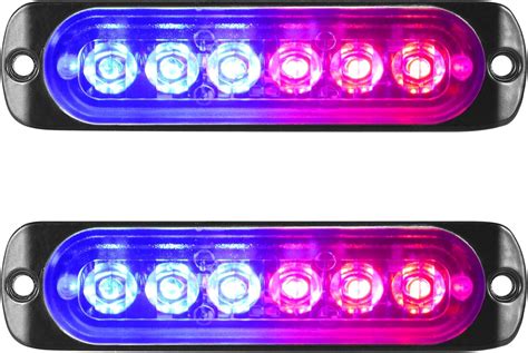 Amazon Willpower Pcs Inch Led Strobe Warning Lights Blue Red