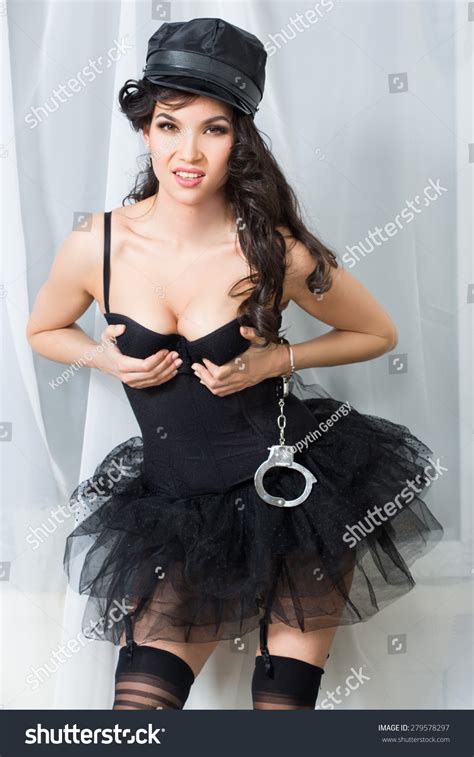 Beautiful Brunette Semi Nude Handcuffs Stock Photo 279578297 Shutterstock