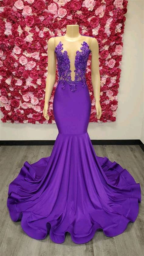 Dark Purple Mermaid Prom Dresses