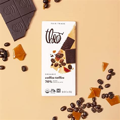 Theo Chocolate Coffee Toffee Organic Dark Chocolate Bar 70 Cacao 12