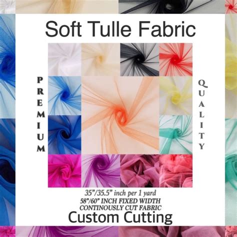 Premium Soft Silk Tulle Fabric Custom Cutting Per Yard Fixed 60 Width