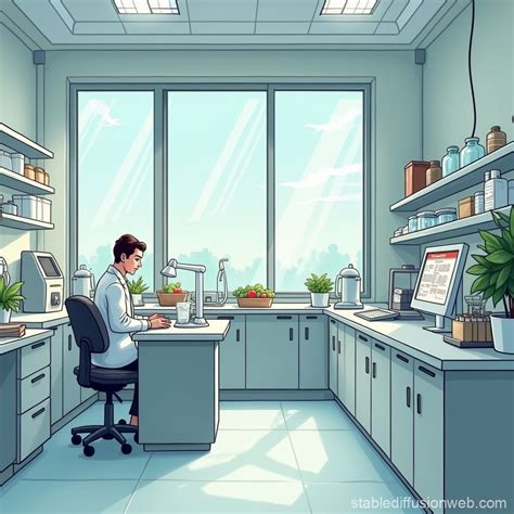 Cartoon Laboratory Panel Stable Diffusion Online