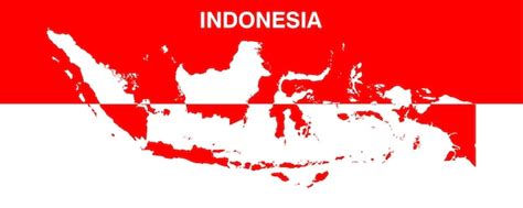 Premium Vector Indonesia Map Flag Vector Design