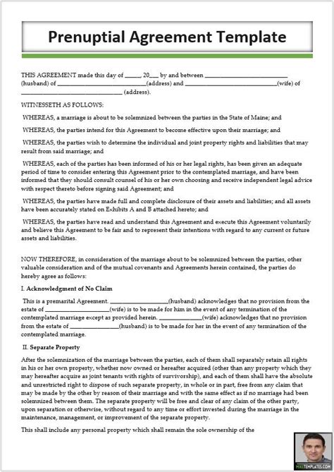 Prenuptial Agreement Template Word Simple Prenuptial Agreement