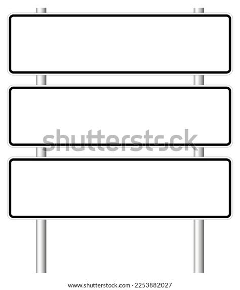 Blank Rectangle Shaped Road Signs On Stock Vector (Royalty Free ...