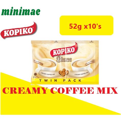 Kopiko Blanca Twin Pack Instant Coffee Creamy Coffee Mix 52g X10 S