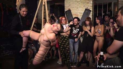 Bare Ass Babe Disgraced In Public Cafes