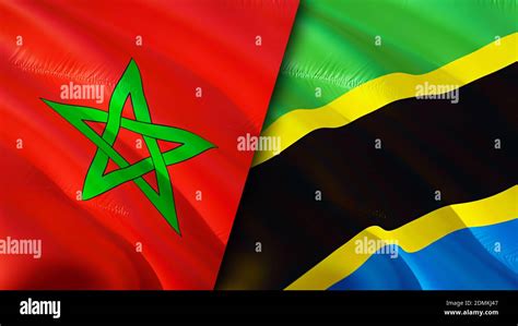 Morocco and Tanzania flags. 3D Waving flag design. Morocco Tanzania flag, picture, wallpaper ...