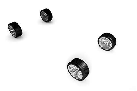 Premium Photo Set Of Car Wheels Isolated Over White 3d Render