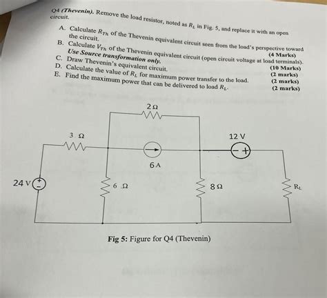 Solved V Q Thevenin Remove The Load Resistor Noted Chegg