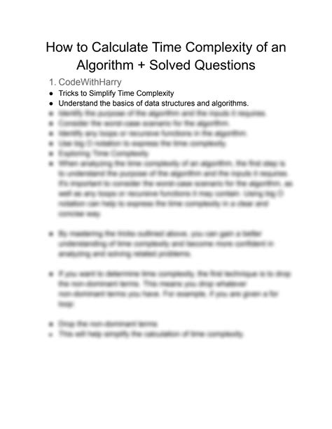 Solution How To Calculate Time Complexity Of An Algorithm Computer