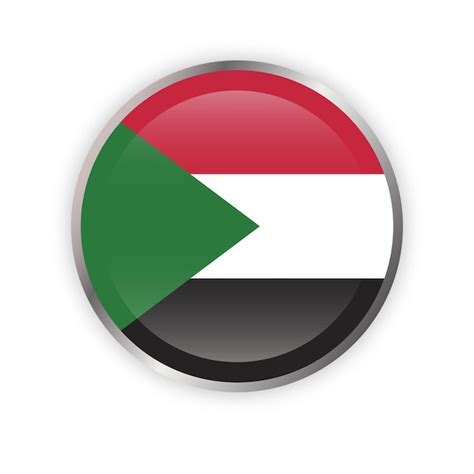 Premium Vector Flag In Round Sudan