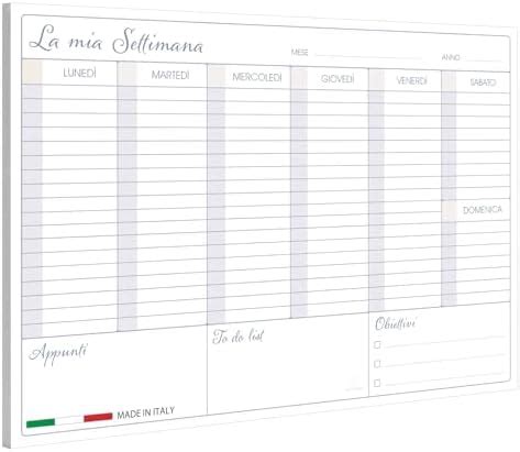 Planner Settimanale 2024 A4 50 Fogli Orizzontali Weekly Planner Da