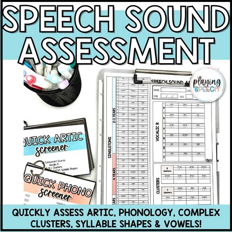 Speech Sound Assessment Articulation Screener — Playing Speech Speech Therapy Activities And