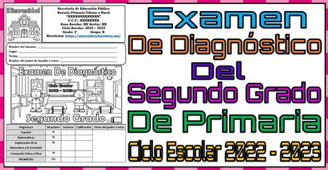 Examen De Diagn Stico Del Segundo Grado De Primaria Del Ciclo Escolar