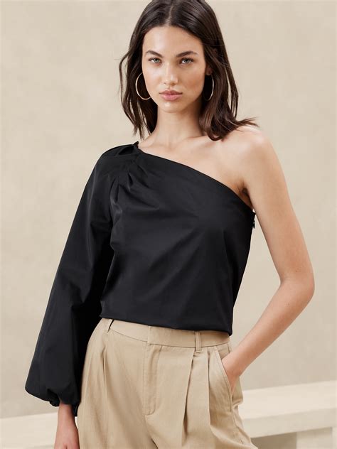 Taffeta One Shoulder Top Banana Republic Factory