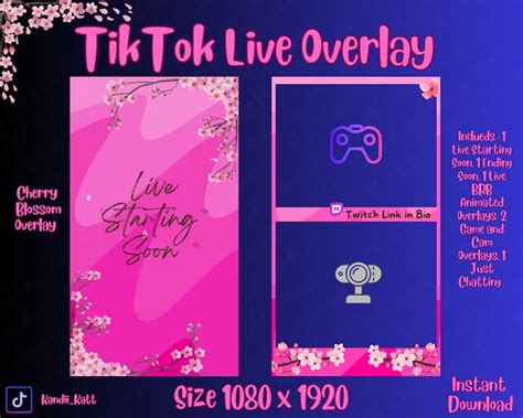 Tiktok Live Cherry Blossom Overlays Etsy