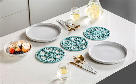 Amazon Silicone Trivet Mat Hot Pot Holder Hot Pads For Table Countertop Teapot Trivet