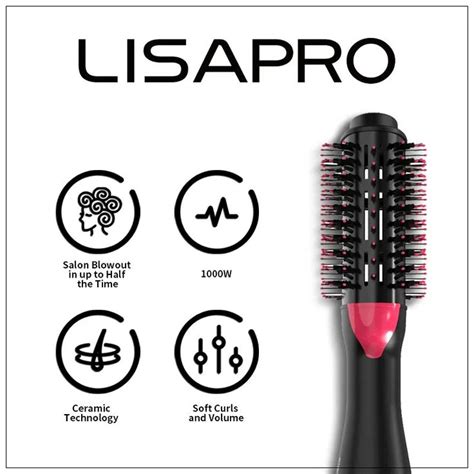 Lisapro In Hot Air Brush One Step Hair Dryer And Volumizer Styler And Dryer Blow Dryer Brush