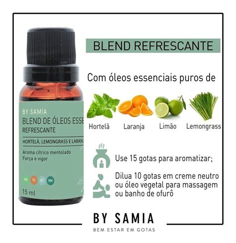 Blend De Óleos Essenciais Refrescante 15ml By Samia Parcelamento sem