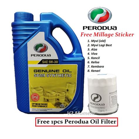 Perodua Semi Synthetic Engine Oil SAE 5W 30 4L FOC Perodua Oil