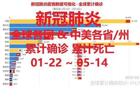 新冠肺炎 全球各国 中美各省 州累计确诊人数 累计死亡人数数据可视化俄罗斯情况不容乐观 哔哩哔哩 bilibili