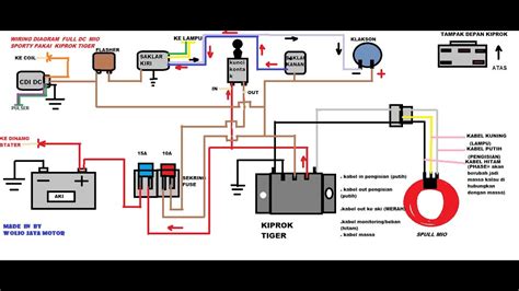 WIRING DIAGRAM SEDERHANA MODIF FULL DC MIO KIPROK TIGER YouTube