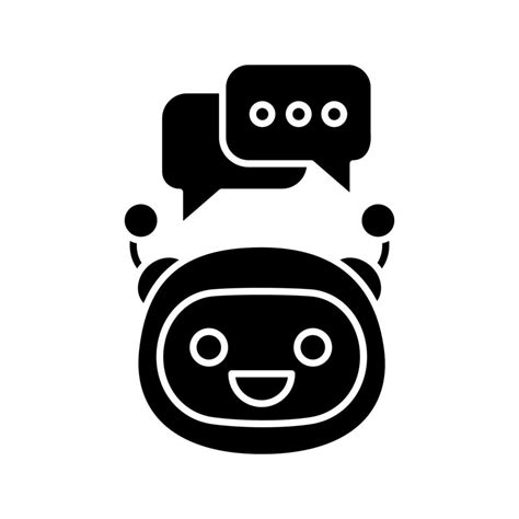 Chatbot With Speech Bubbles Glyph Icon Silhouette Symbol Modern Robot