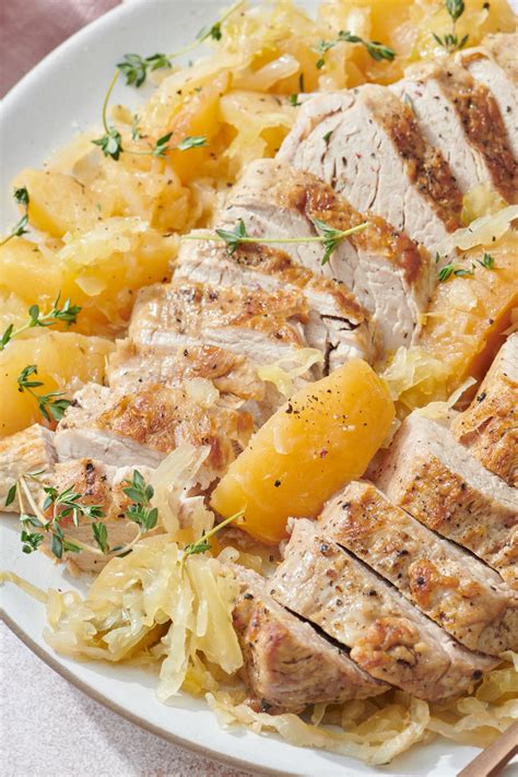 Slow Cooker Pork Tenderloin With Apples And Sauerkraut Weelicious