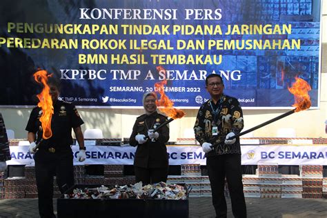 Bea Cukai Semarang Musnahkan Barang Tegahan Rokok Ilegal Senilai