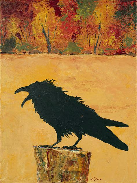 Autumn Raven Painting by Carolyn Doe | Fine Art America