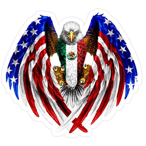 Mexican American Mexico Usa Flag Eagle T Sticker in 2025 | American