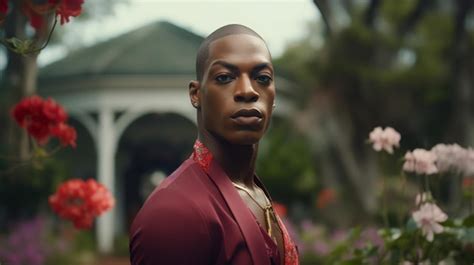 Premium AI Image Gay Man With Multicolored Shadows On His Eyelids Looking At The Camera Happy