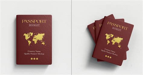 International Passport Cover Mockup Set Graphic Templates Envato