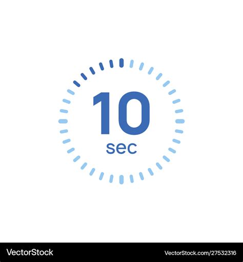 10 second timer clock sec stopwatch icon Vector Image